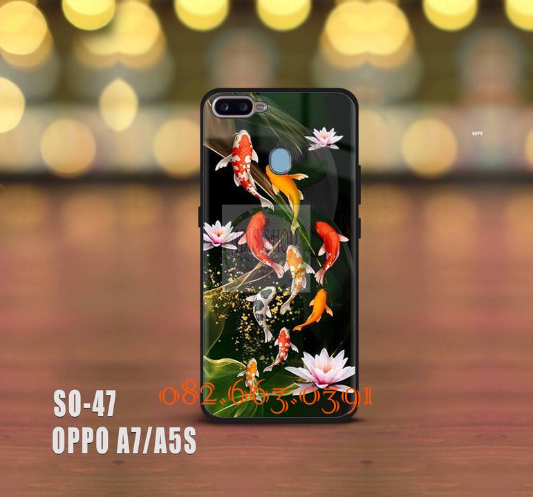 [HCM]Ốp lưng kính Oppo A7/A5S hình cá koi đẹp