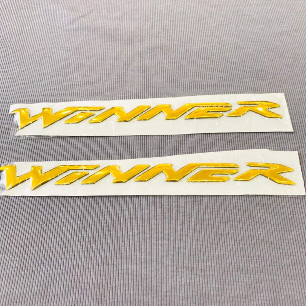 Cặp tem chữ nổi dán xe máy Honda winner màu vàng