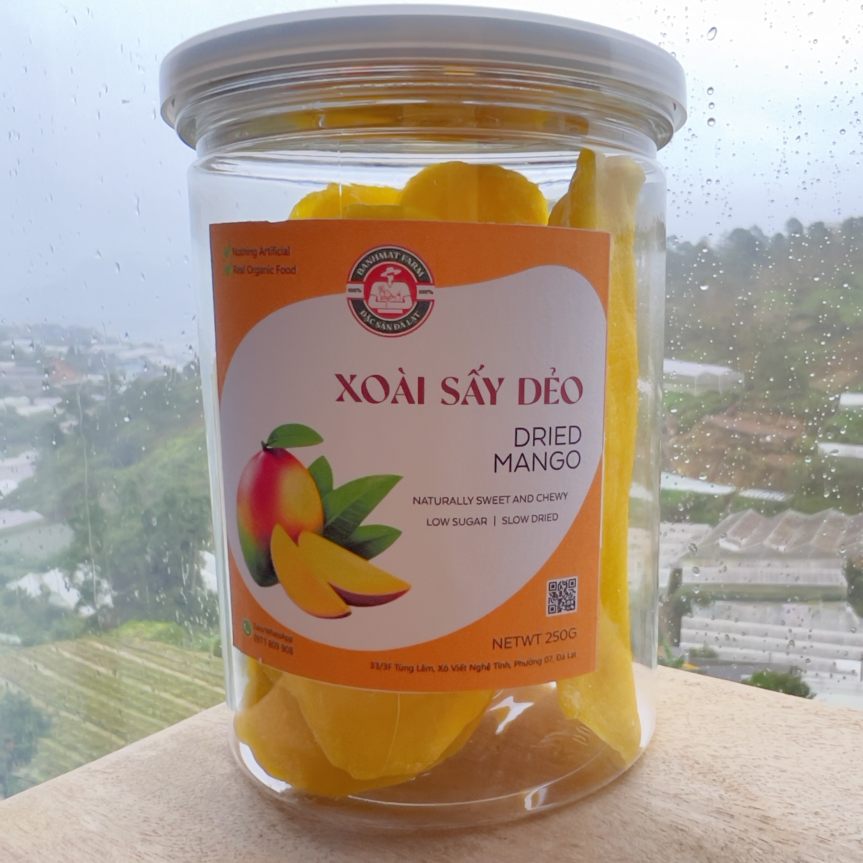 Xoài sấy dẻo nguyên miếng 500gr BanhMat Farm đặc sản trái cây sấy Đà Lạt nguyên vị