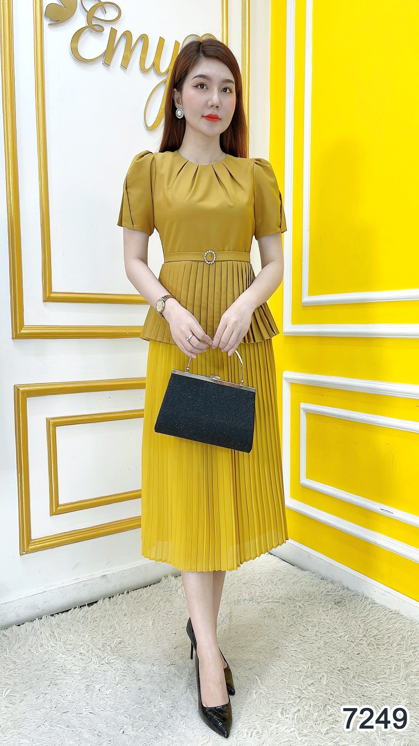 Sét Áo Chân Váy EMY EM7249 Peplum