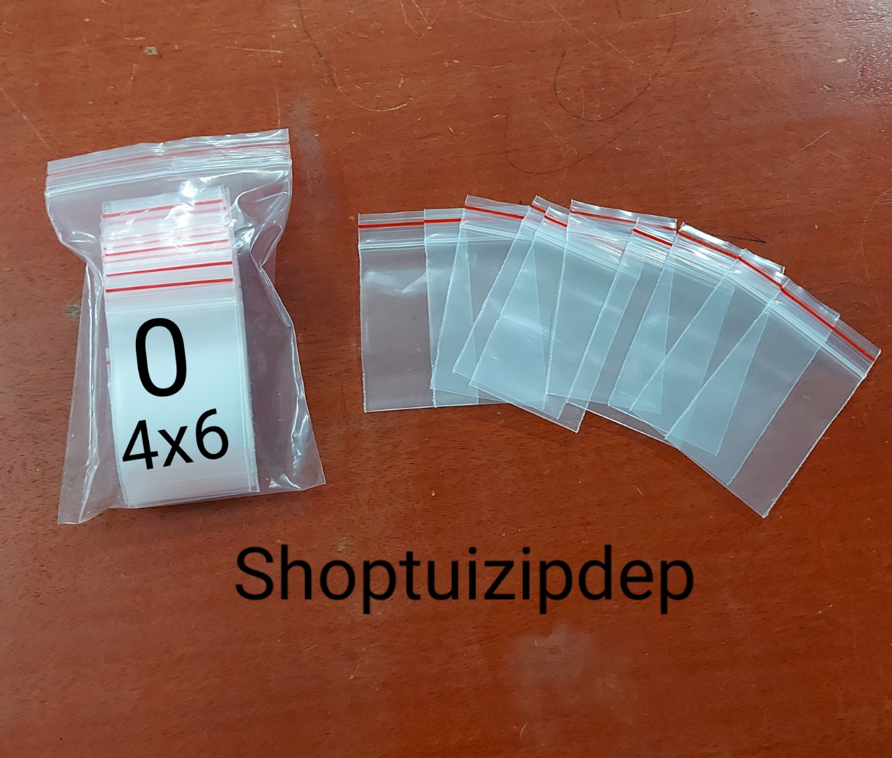 combo 100 cái túi zip nhỏ viền đỏ kt 4x6cm