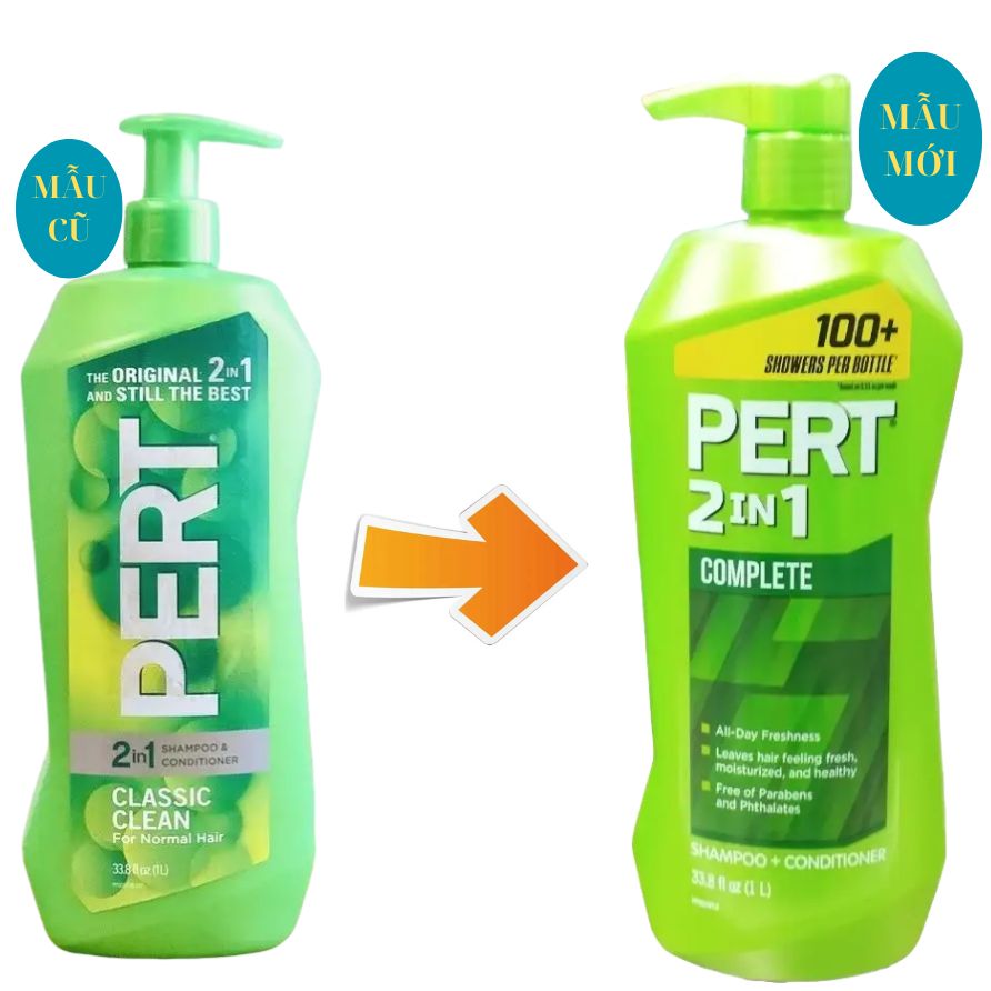 [HCM]DẦU GỘI XẢ PERT CLASSIC CLEAN 2 IN 1 - 1000ML