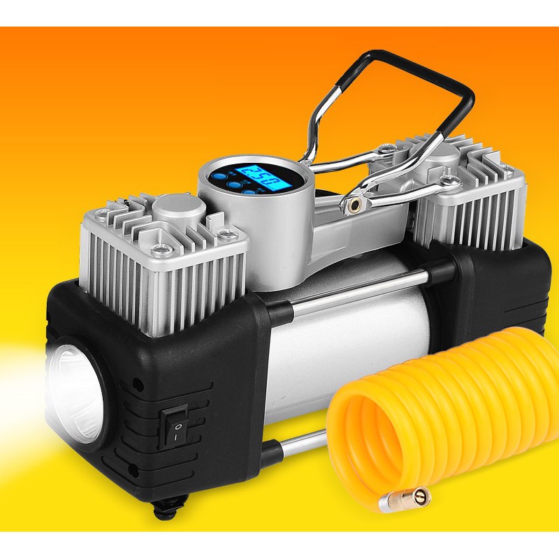 BƠM Ô TÔ 2 XI LANH CHẤT LƯỢNG CAO  - BƠM 2 PISTON XYLANH ĐIỆN TỬ SIÊU KHỎE SIÊU TIẾT KIỆM THỜI GIAN BƠM OTO CÓ ĐÈN CHIẾC SÁNG CÀI ĐẶT TỰ NGẮT