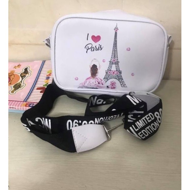 Túi da mini hình hộp thời trang nữ - PARIS (có hình thật)