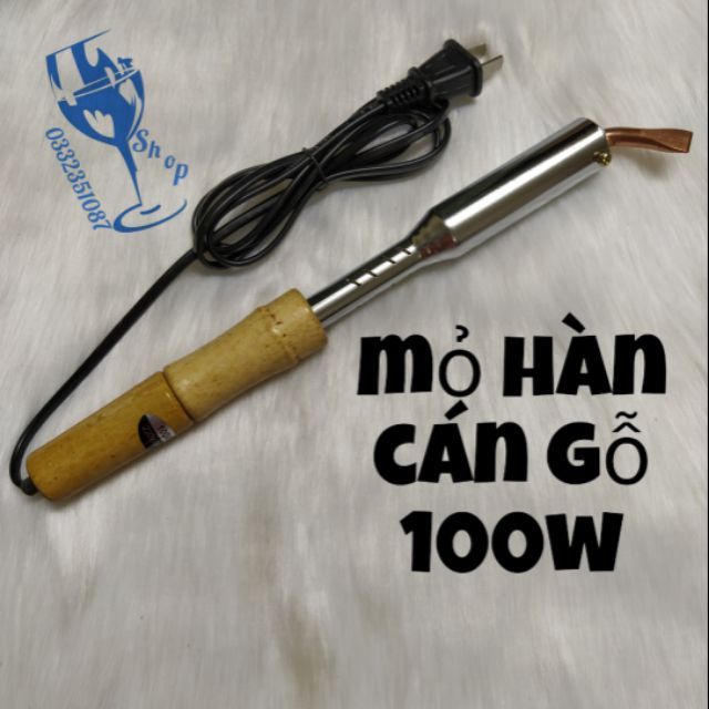 Mỏ hàn cán gỗ 100w - mỏ hàn đầu dẹt 100w
