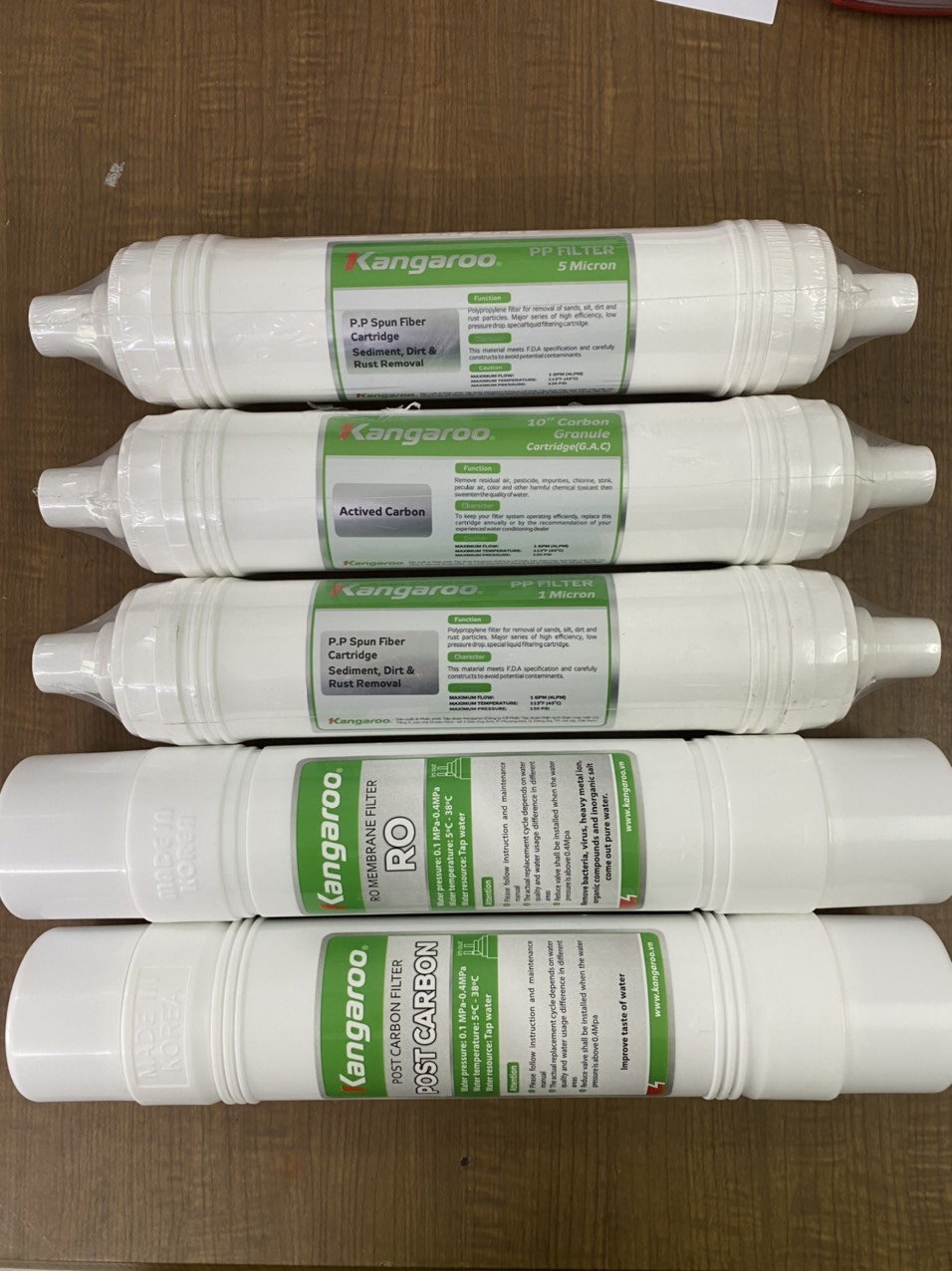 Bộ Lõi Lọc Nước 12345 1 2 3 4 5 Kangaroo Cây Nước Nóng Lạnh Tích Hợp Máy Lọc Nước Kangaroo Kg61A3 kg62a3 ( 5 Lõi )