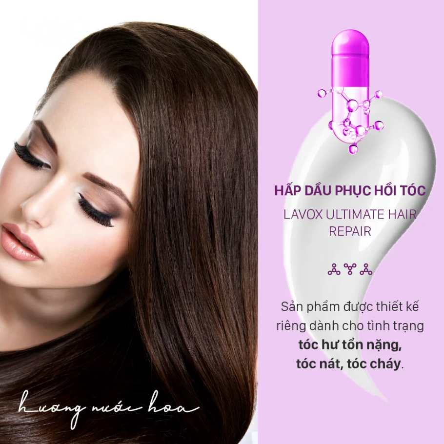 Hấp dầu Lavox Collagen Keratin Suôn Mượt và Chắc Khỏe