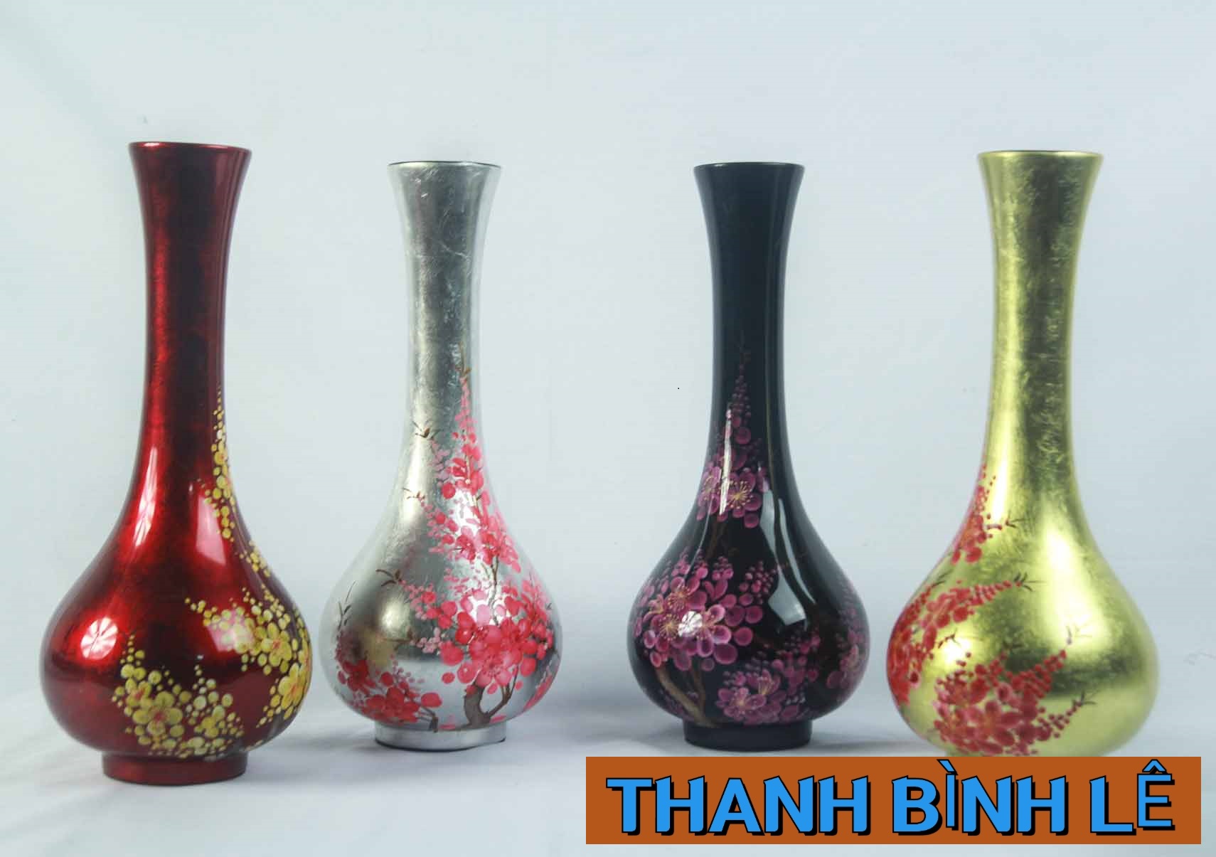 Bình Hoa Sơn Mài Cao Cấp Thanh Bình Lê size 25x11 cm