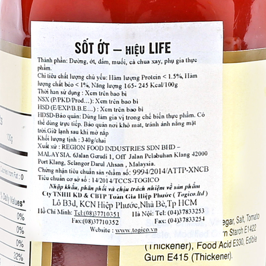 Tương Ớt Life 340G