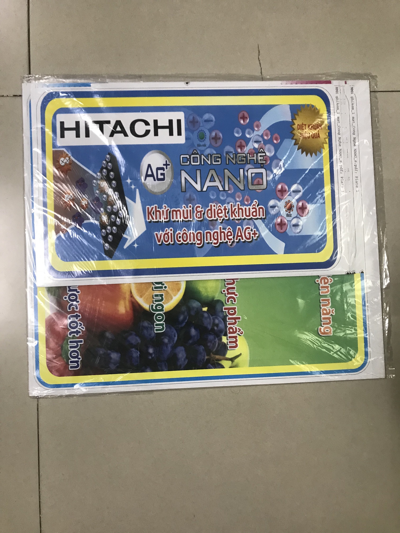 [HCM]Miếng dán tủ lạnh Hitachi - Tem dán tủ lạnh Hitachi (mẫu 1)