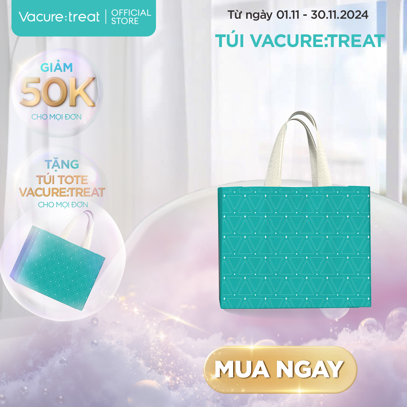 [QUÀ TẶNG]Túi Tote Vacure:treat