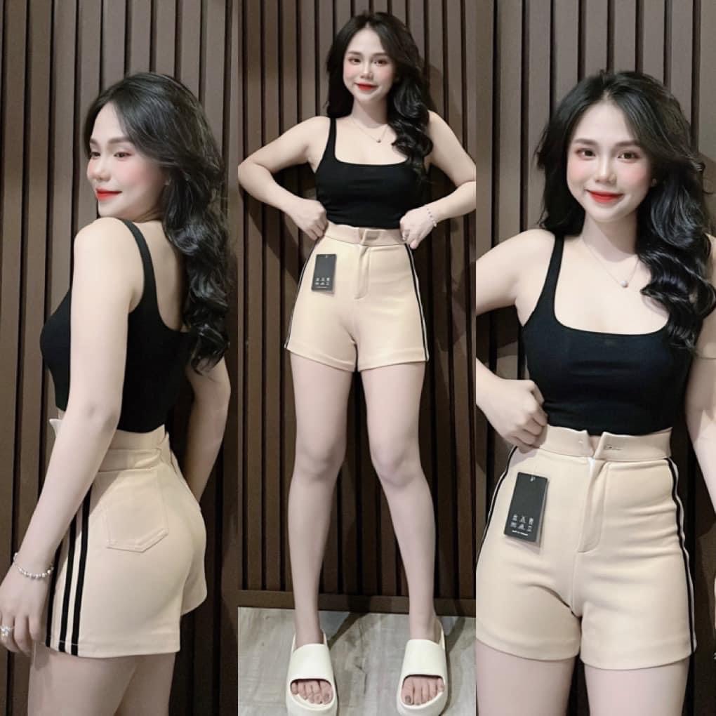 Quần Short nữ UMI lưng cao co giãn ( ba sọc hông )