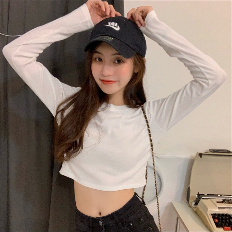 Áo Croptop Dài Tay Phong Cách Hàn Quốc