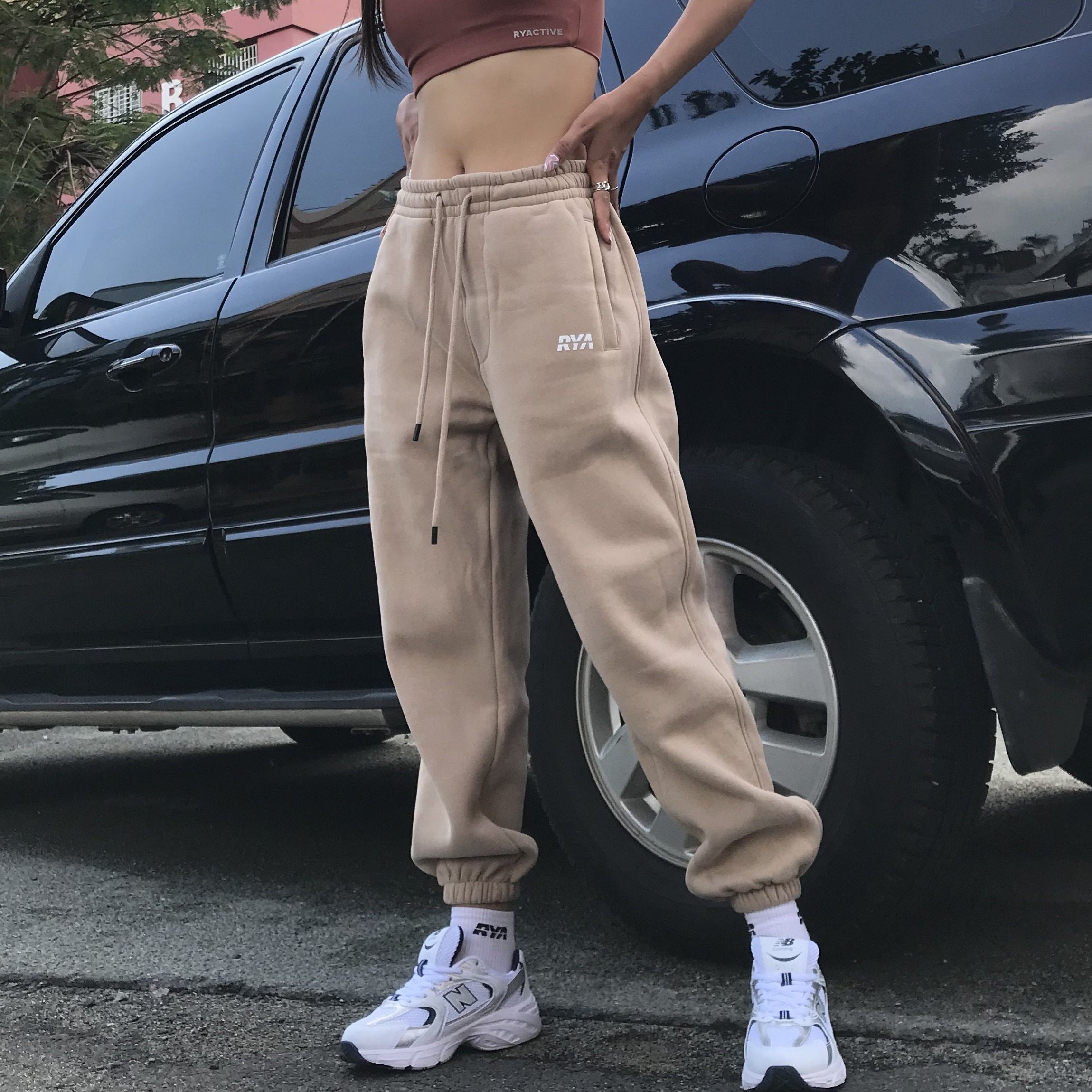 Quần jogger thể thao RYACTIVE - OVERSIZE JOGGER SAND