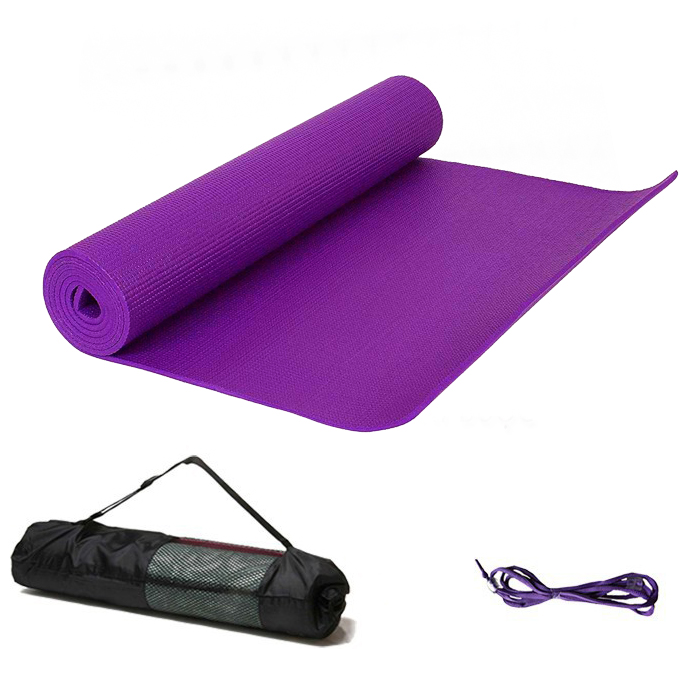 Thảm tập yoga PVC 4mm (Tặng kèm túi đựng & dây buộc thảm)