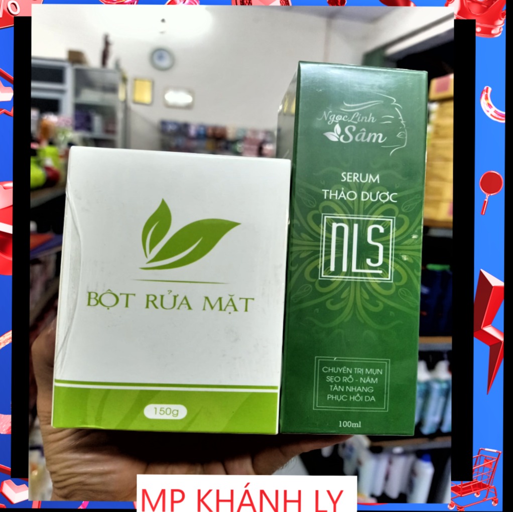 Combo serum & bột rửa mặt Ngọc Linh Sâm