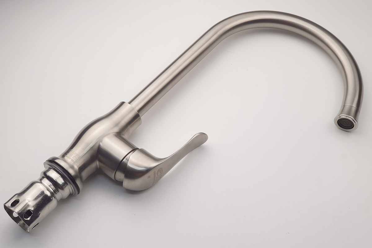 (Có Video) Vòi rửa chén nóng lạnh Inox SUS 304 nguyên khối Eurolife EL-T030 (Trắng vàng)