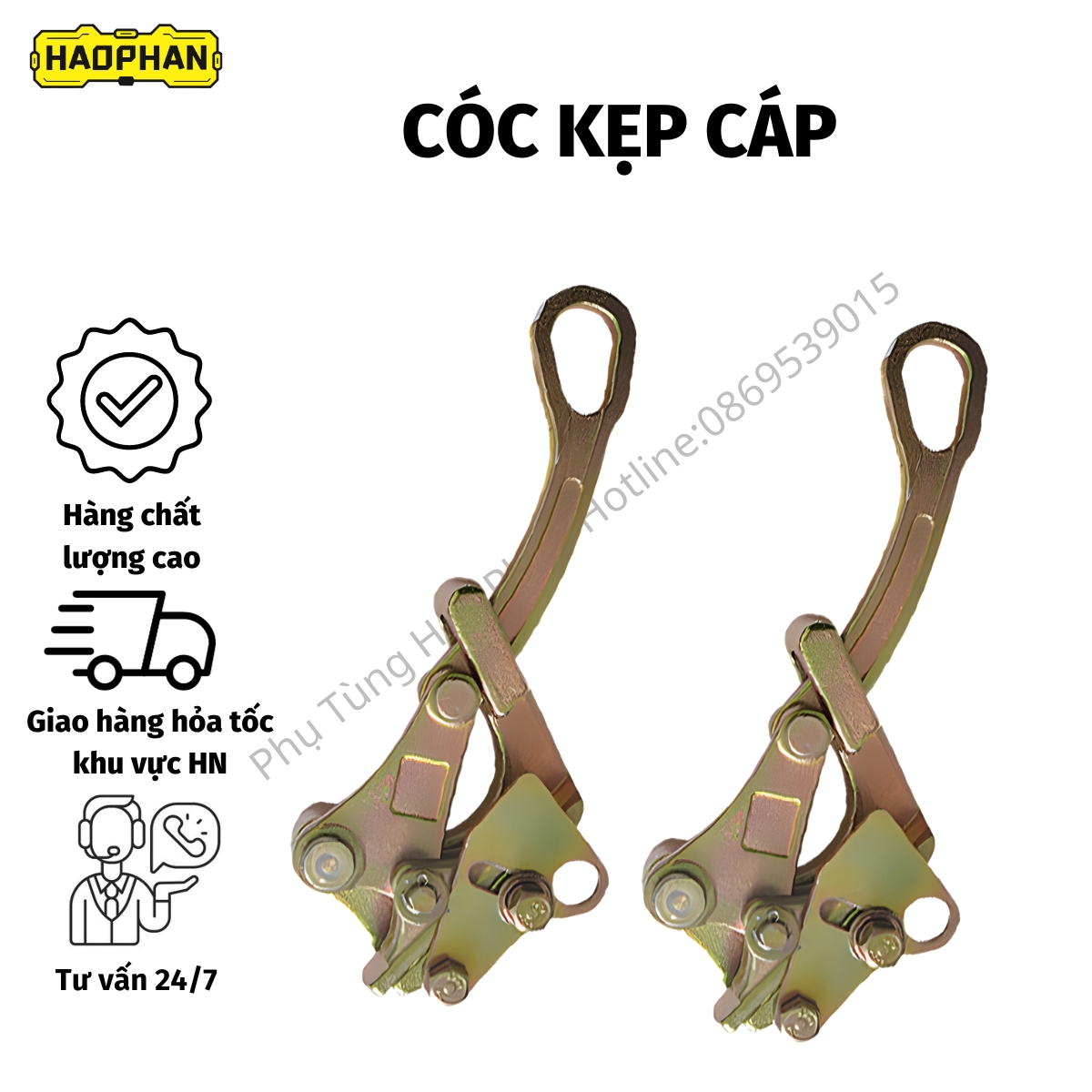 Cóc kẹp cáp, cóc ngậm cáp, đớp cáp loại 1 tấn, 2 tấn, 2 tấn DOI, 3 tấn hàng chính hãng- phutunghaophan