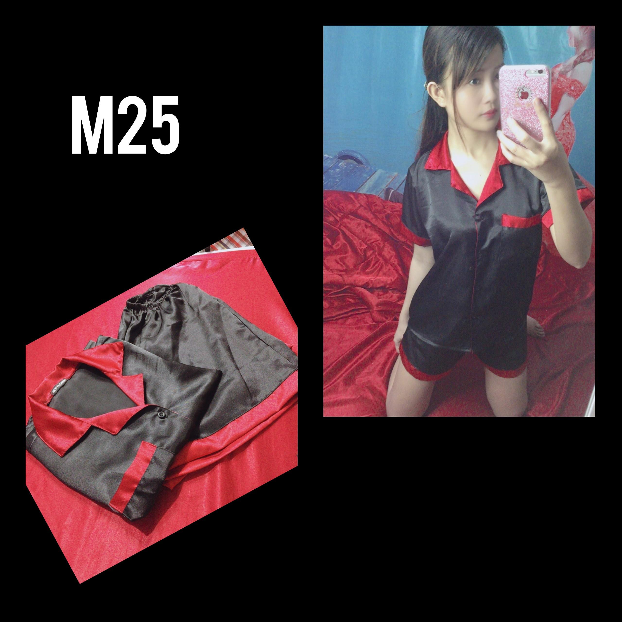 [HCM]Bộ Pijama Lụa Bóng Ngắn Phối Màu Đơn Giản Sang Trọng