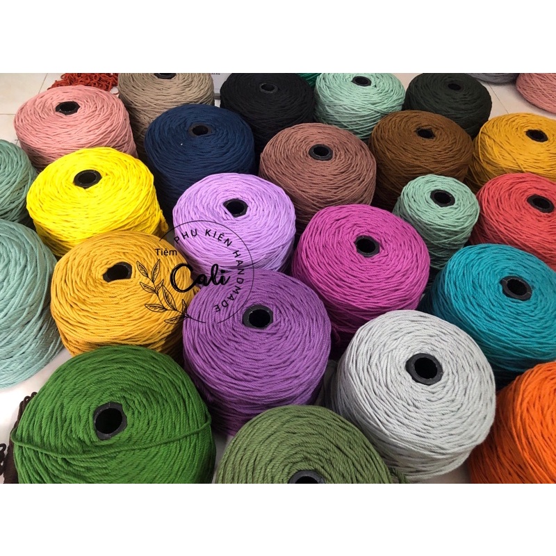 Dây thừng màu cotton thắt macrame size 3.5mm (Cuộn 500g)