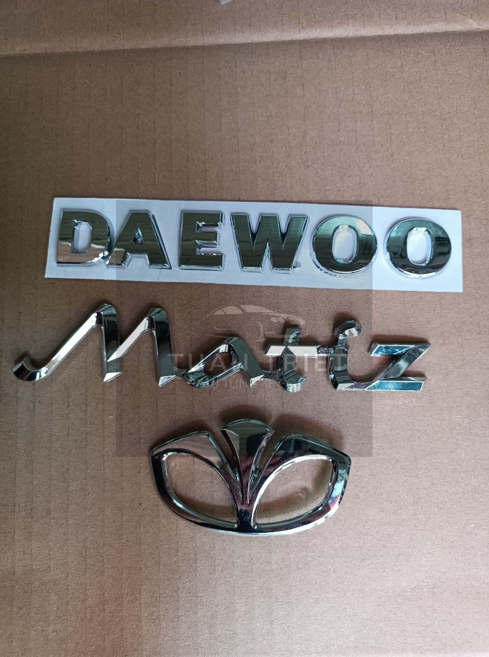 Logo, tem dán, chữ nổi 3D trang trí xe ô tô Daewoo Matiz