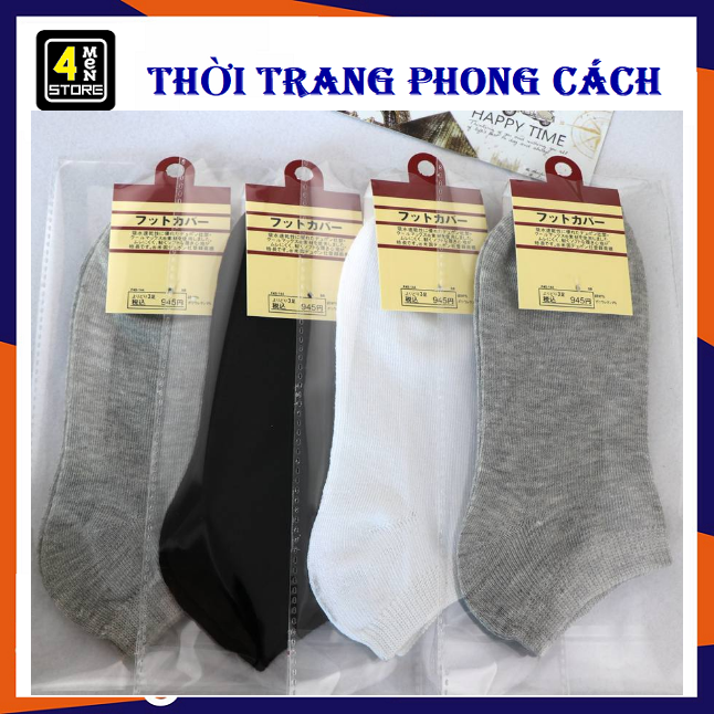 Combo 5 Đôi Tất - Vớ Trơn Cao Cấp Hàn Quốc 3 Màu ( Đen - Trắng - Xám )