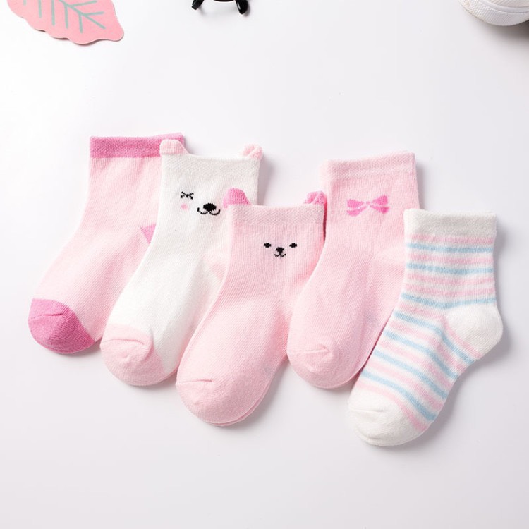 Set 5 tất lưới hè thu cao cấp cổ cao cho bé