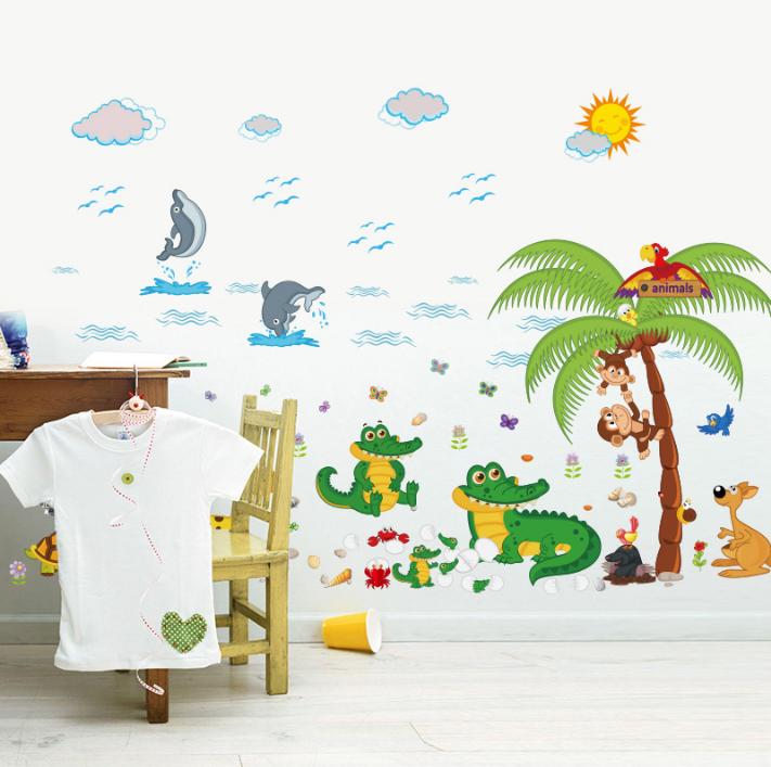 [HCM]Decal trang trí Cá Sấu bãi biển