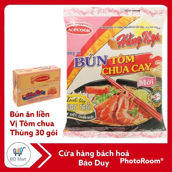 Bún tôm chua cay Hằng Nga 73g Th 30 gói
