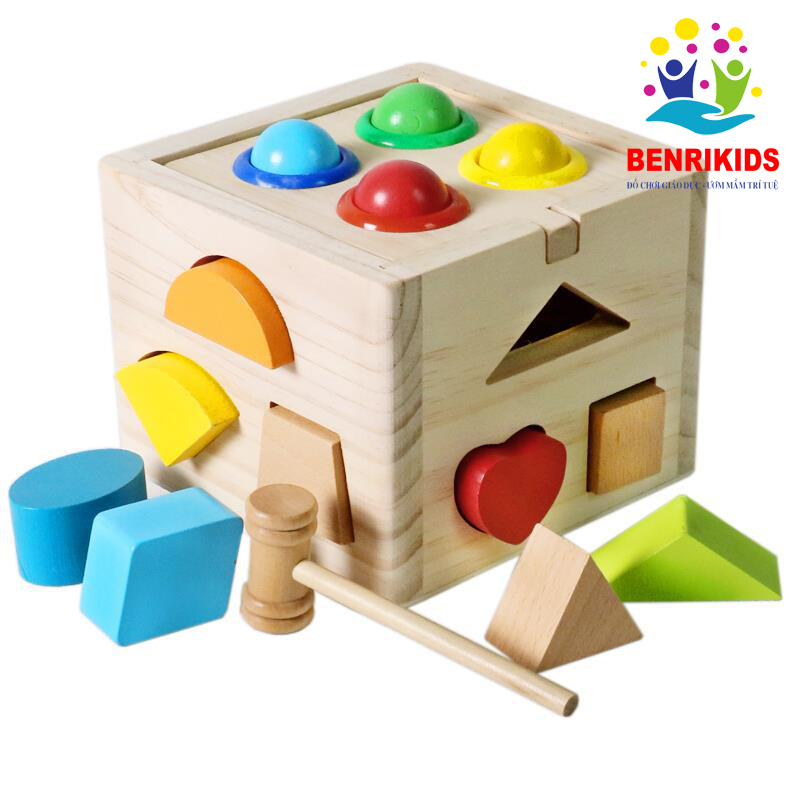 Hộp đập bóng gỗ cho bé đập bóng thả hình đồ chơi gỗ,hộp học màu sắc bằng trò chơi đập bóng tương tác, đồ chơi thông minh, đồ chơi giáo dục, đồ chơi gỗ cho bé phát triển tư duy, trí tuệ