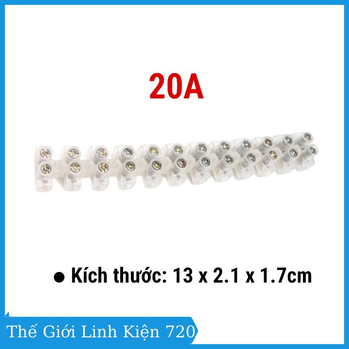 Cầu đấu nối dây điện 12p trắng 20a x3-2012 nối dây điện nhanh chóng