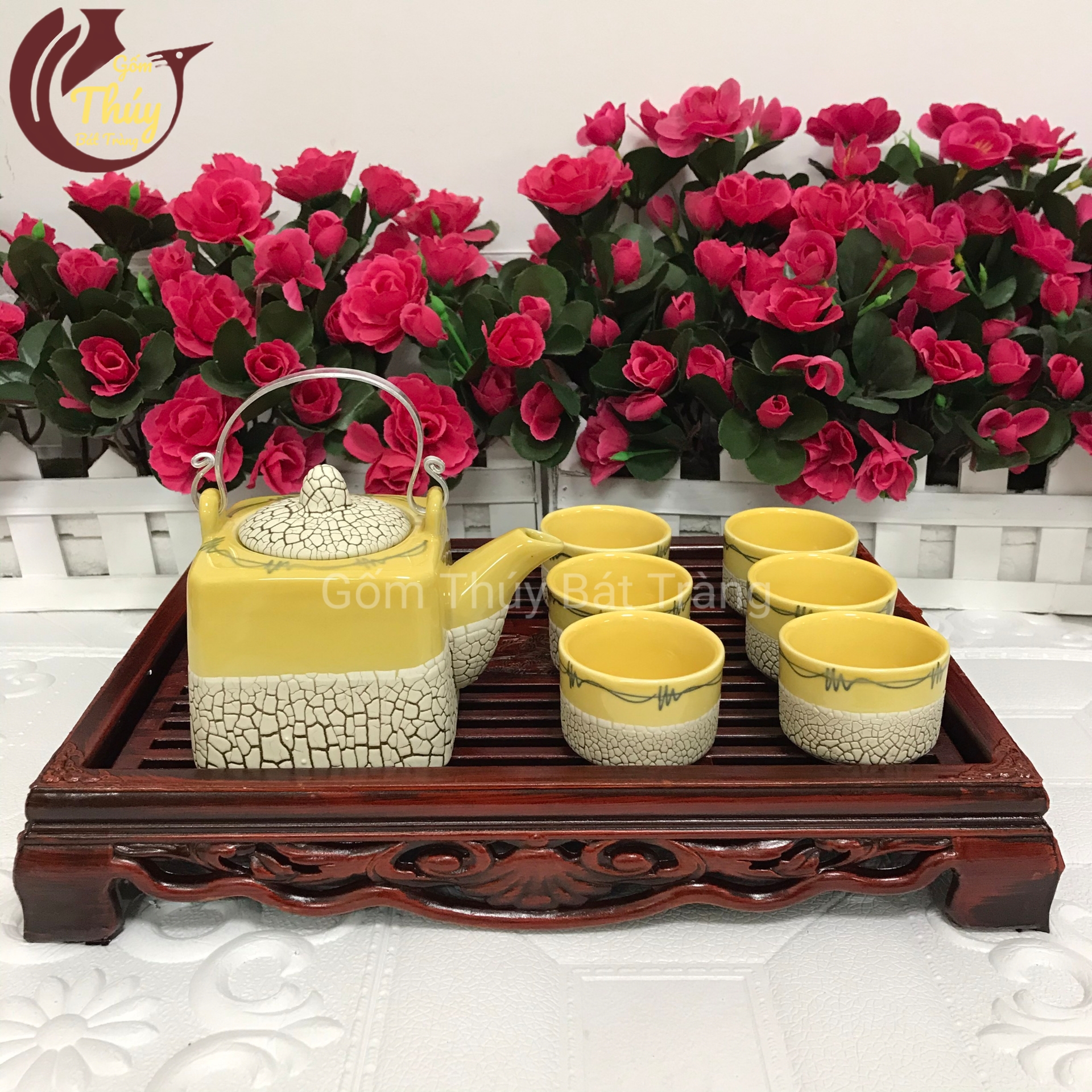 Khay trà 33 x 23 x 5 cm (có khay hứng nước)