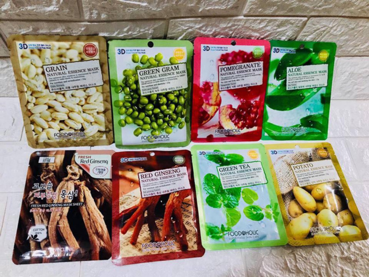 Combo 10 Miếng Mặt Nạ Tinh Chất Thiên Nhiên Foodaholic 3D Natural Mask Trắng Da, Cấp Ẩm