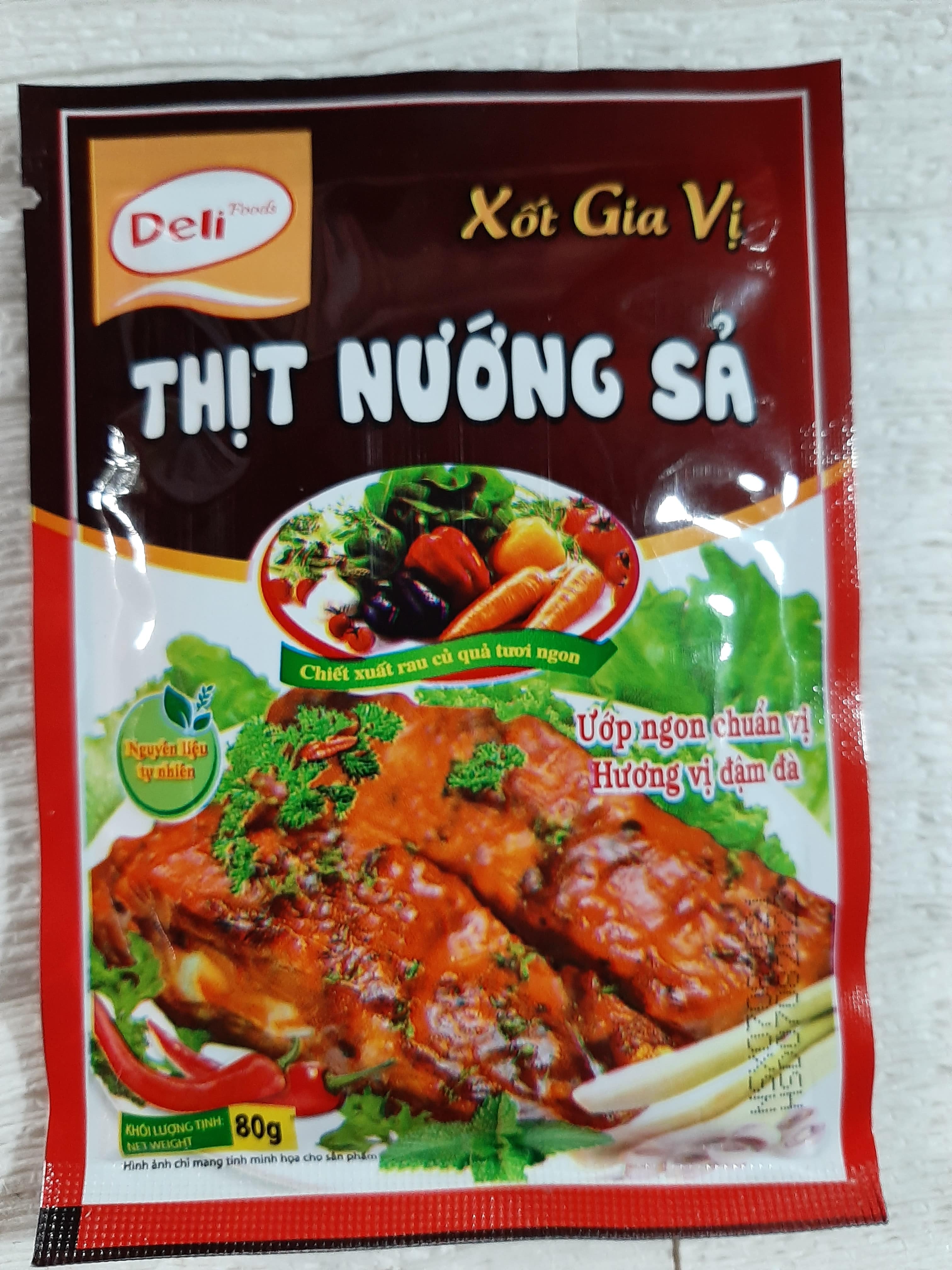 Gia vị nêm sẵn thịt nướng sả Deli 80g