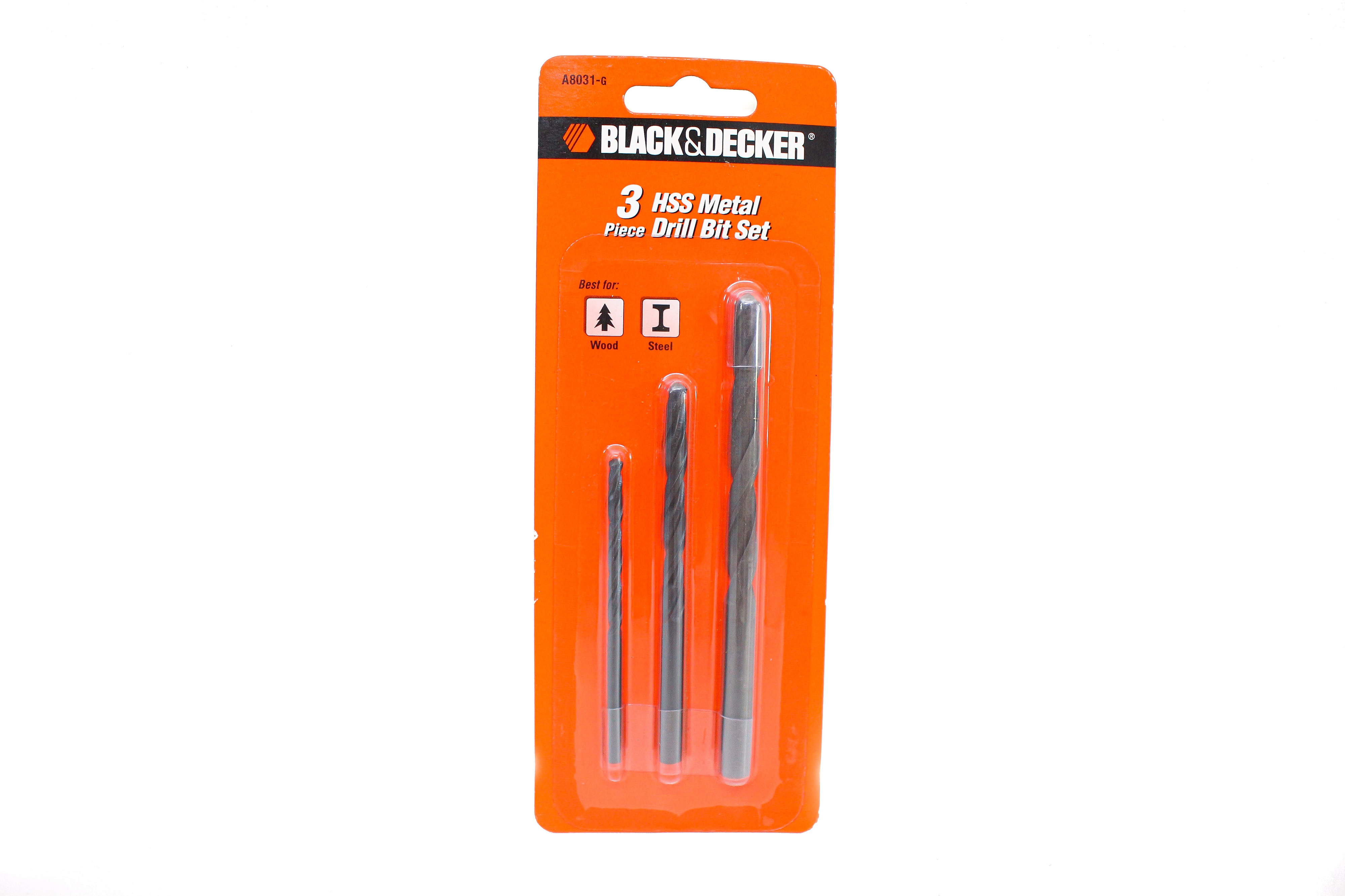 Bộ 3 mũi khoan sắt HSS Black & Decker A8031G