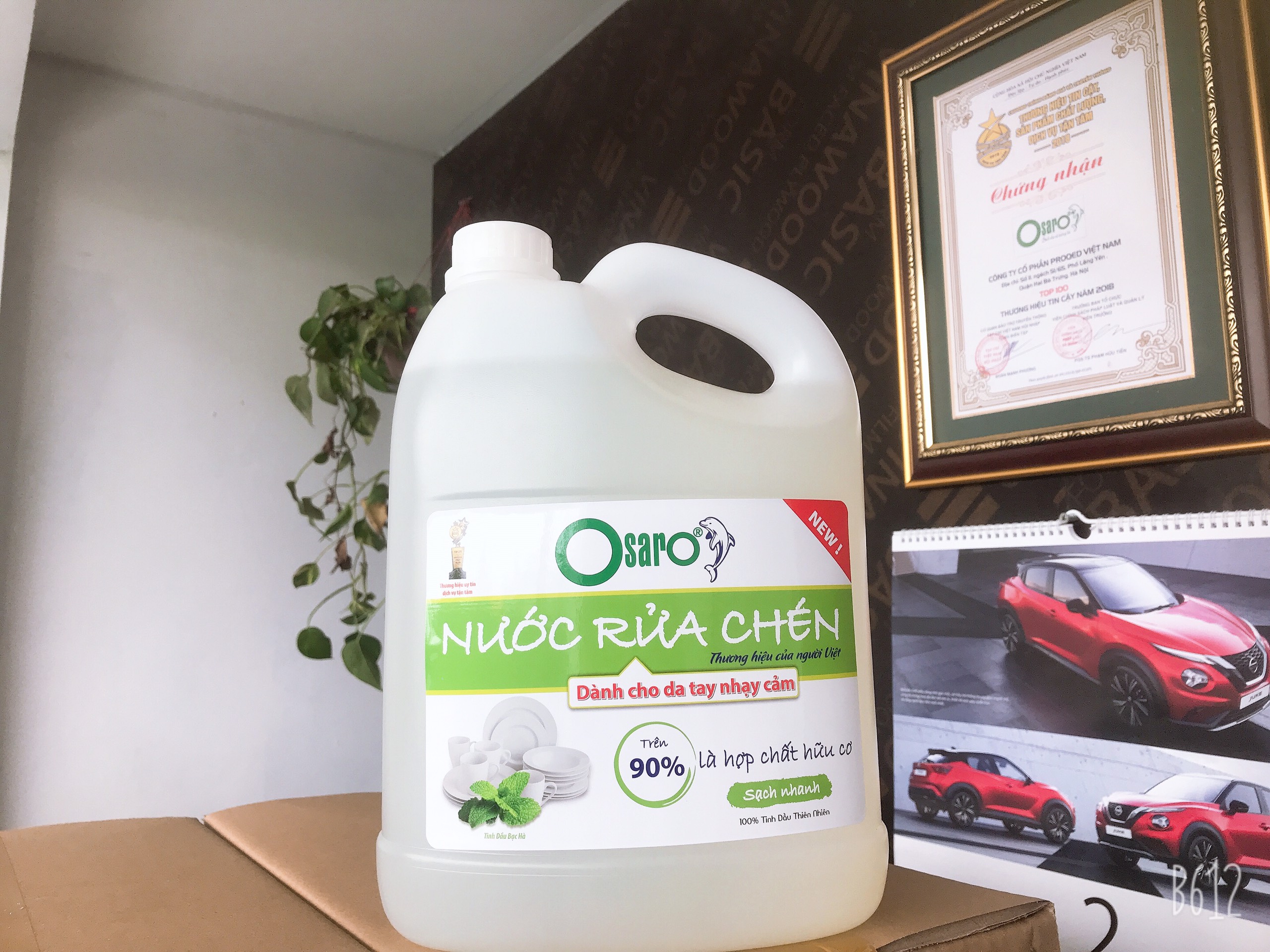 Nước rửa chén Osaro 3,8l tinh dầu thiên nhiên