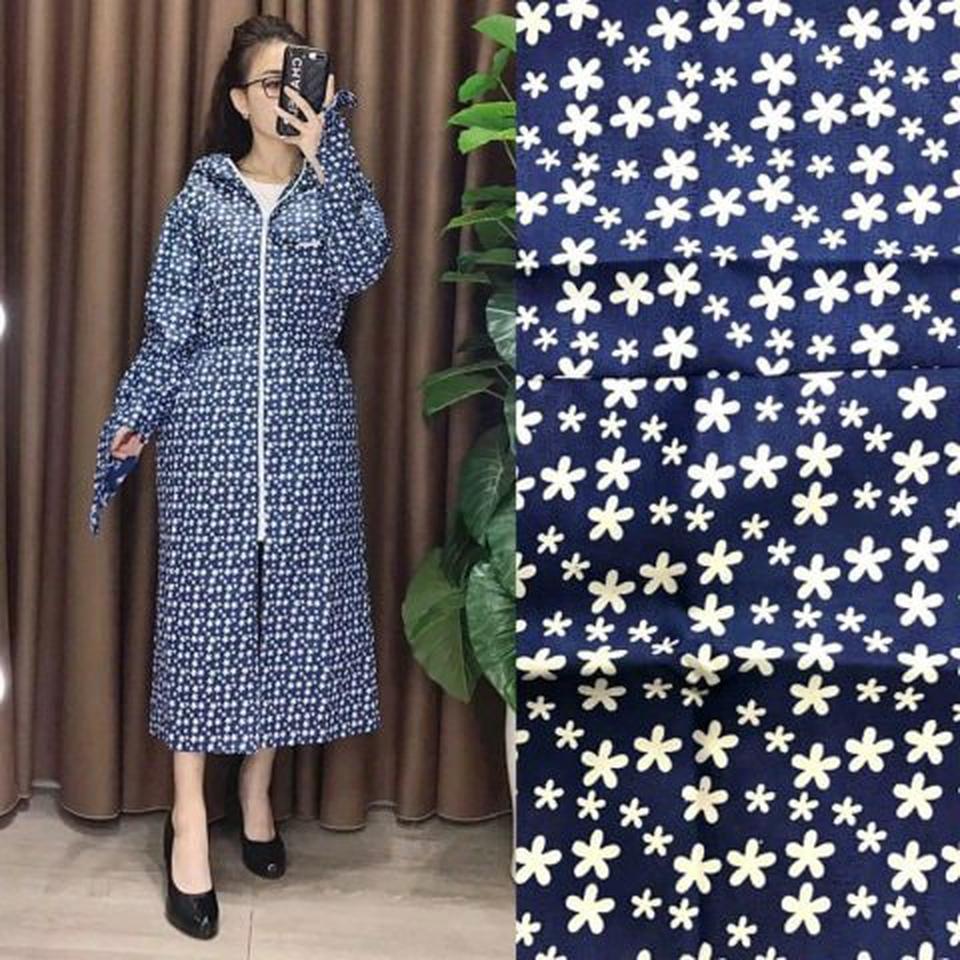 áo chống nắng dáng dài chất liệu thô 2 mặt