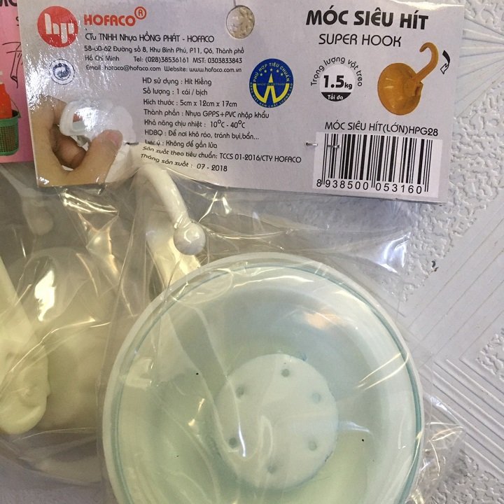 MÓC TREO. Loại hít lên mặt kính, gạch phẳng, treo đồ nhà tắm, nhà bếp tiện dụng không cần dán hay đóng đinh. th 176. 684