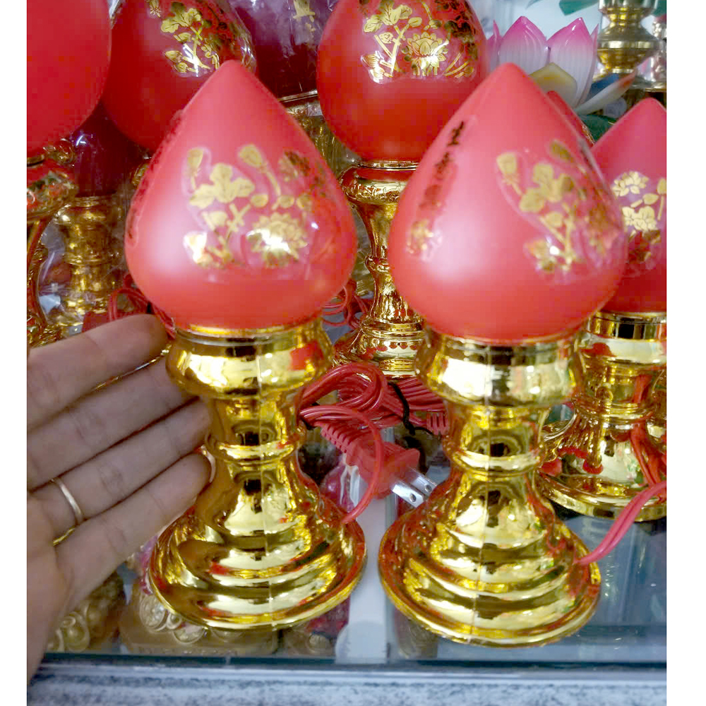 [HCM]Cặp đèn đào cắm điện đặt bàn thờ-Nhiều cỡ