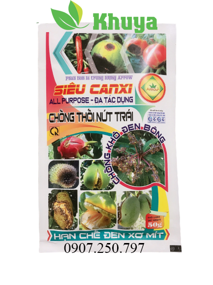 Phân bón lá Arrow Siêu Canxi 50gr chống Thối Nứt trái và khô đen Bông