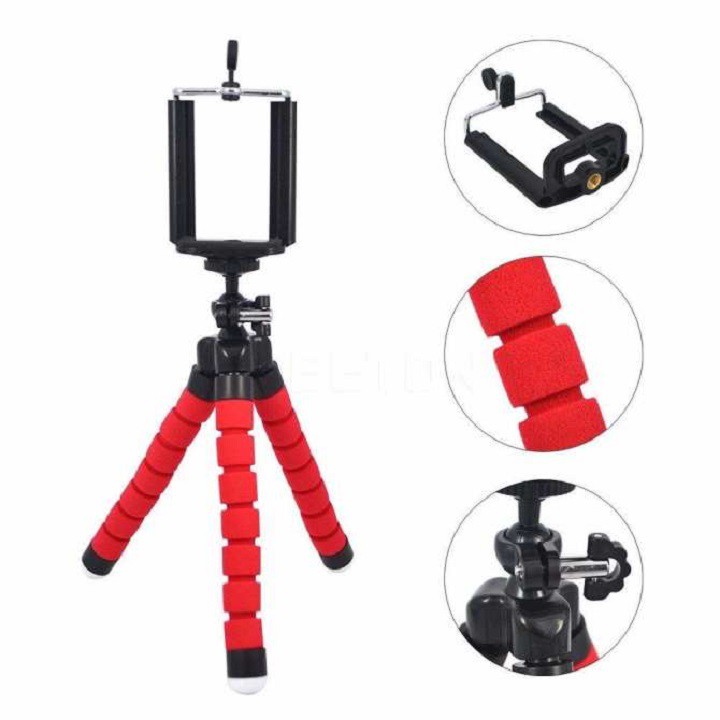Tripod Chụp Hình 3 Chân Bạch Tuộc Cho Điện Thoại (Kèm Đầu Kẹp ĐT)