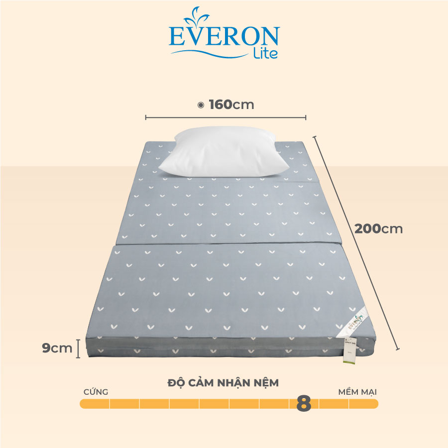Nệm Bông Ép Gấp 3 Everon Lite, bảo hành 5 năm