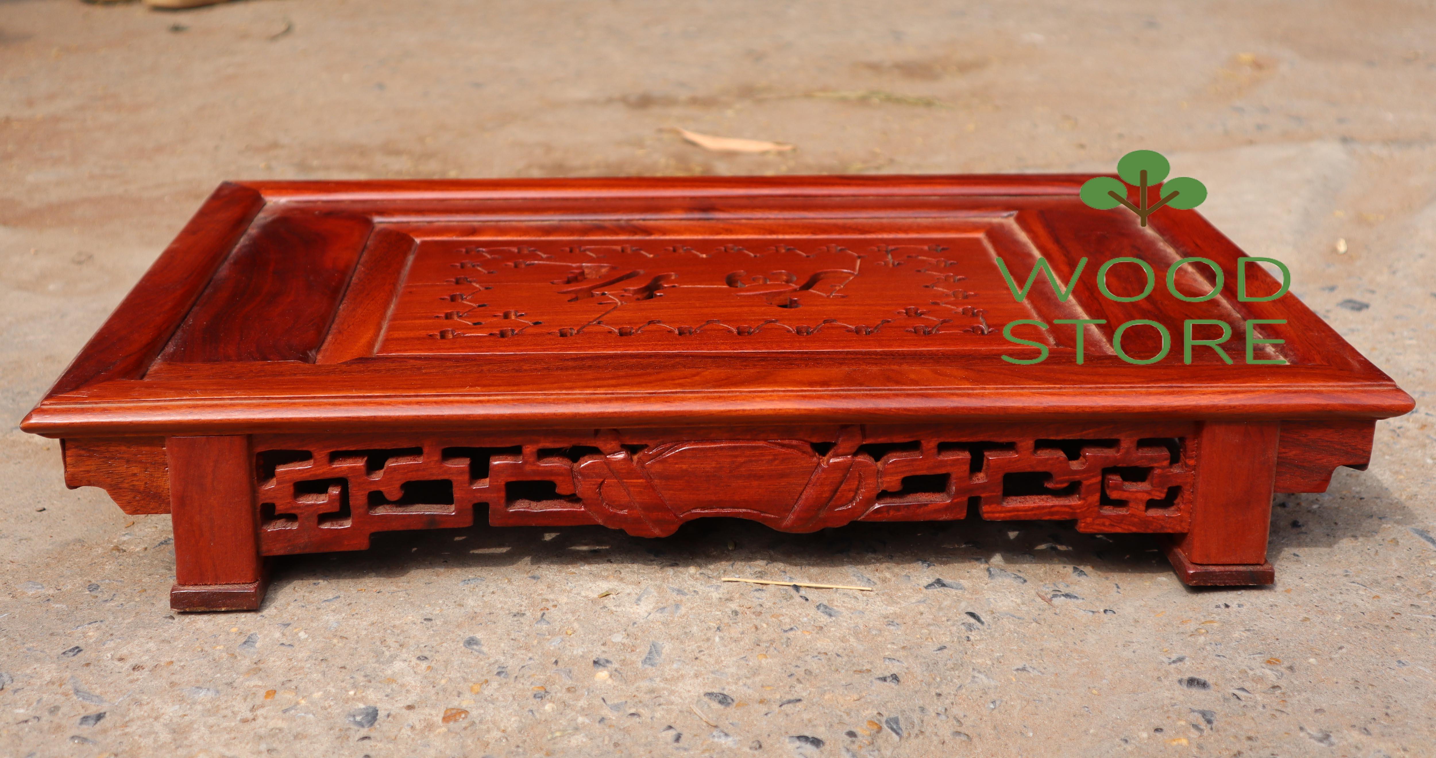 Khay trà tần cỡ khủng gỗ hương khay trà cổ điển gỗ hương 2 cỡ to nhỏ