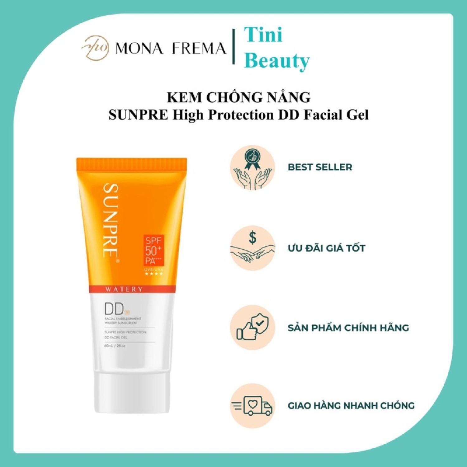 Kem chống nắng Sunpre High Protection DD Facial ɡel Mona Frema