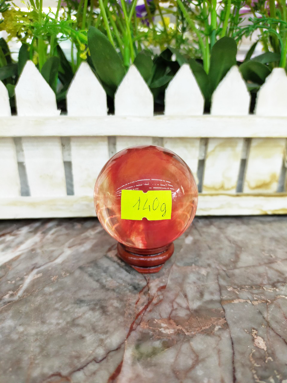 Quả cầu phong thủy đá núi lửa Obsidian đỏ - Đường kính 4,6cm; 4,8cm; 4,9cm; 5cm và 5,1cm