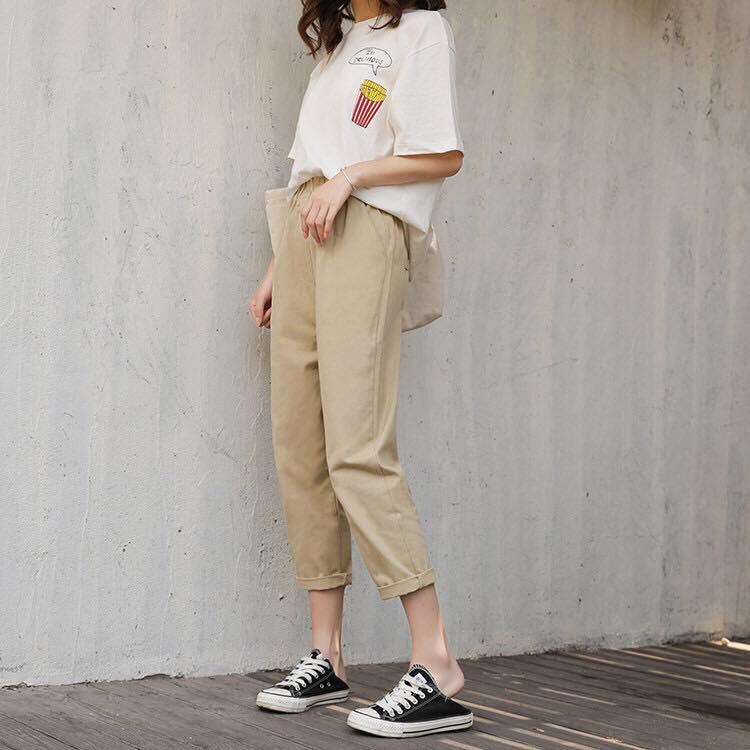 [HCM]VIDEO SHOP TỰ QUÂY - Quần baggy kaki basic pants unisex ( kèm ảnh thật )