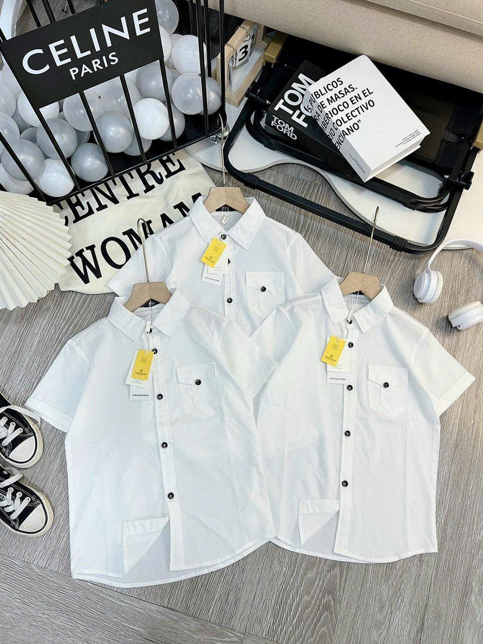 Áo sơ mi tay ngắn/ dài chất co giãn cực chất cho bé trai 17-30kg (xả kho)
