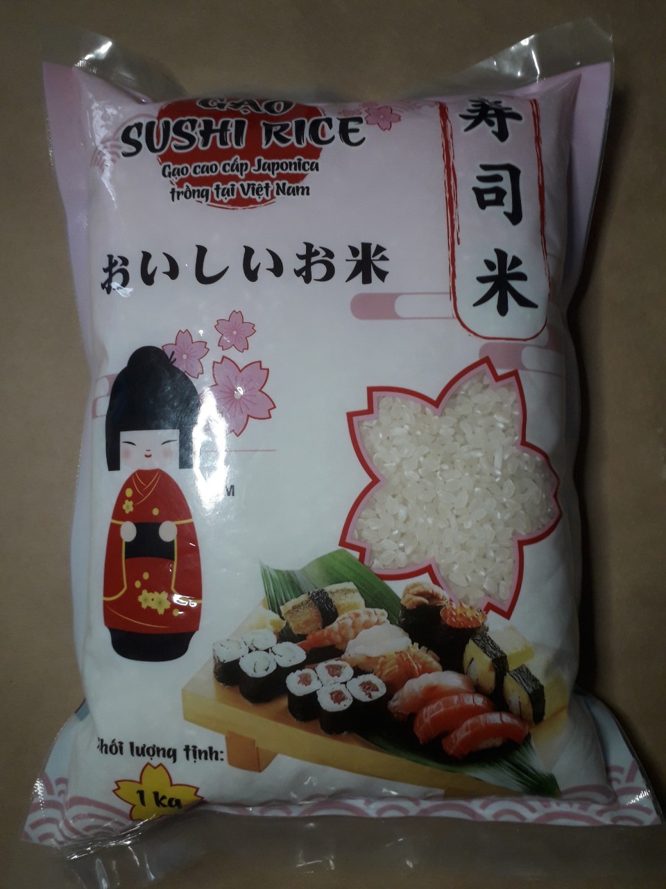 Gạo Nhật SUSHI RICE 1KG (Giống Nhật trồng tại Việt Nam)