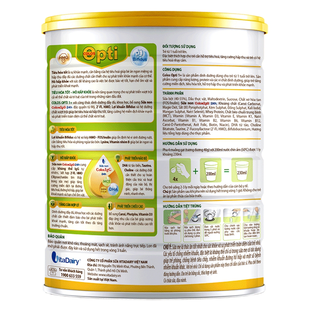 SPDD công thức Colos Opti 1+ 800g - S
