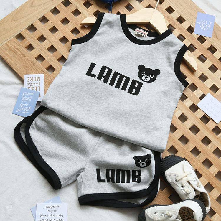 Bộ ba lỗ cho bé chất cotton , bộ ba lỗ bé trai in hình gấu cute cho bé trai và bé gái kids house